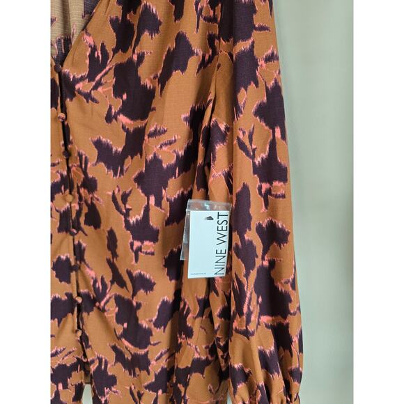 Plus Size Nine West Button-Front Balloon-Sleeve Tunic - Picture 6 of 8